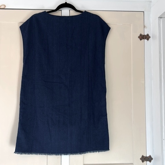 Aritzia Wilfred Free Denim Nori Dress, raw hem, pockets, women’s size small - Picture 8 of 10